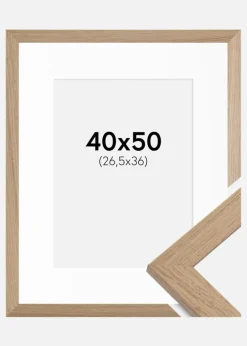 Ramme Trendline Eg 40x50 cm - Passepartout Hvid 27,5x37 cm