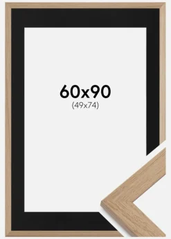 Ramme Trendline Eg 60x90 cm - Passepartout Sort 40x70 cm