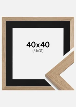 Ramme Trendline Eg 40x40 cm - Passepartout Sort 32x32 cm