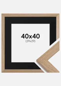 Ramme Trendline Eg 40x40 cm - Passepartout Sort 30x30 cm