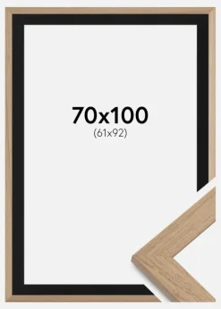 Ramme Trendline Eg 70x100 cm - Passepartout Sort 62x93 cm