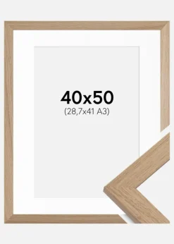 Ramme Trendline Eg 40x50 cm - Passepartout Hvid 29,7x42 cm (A3)