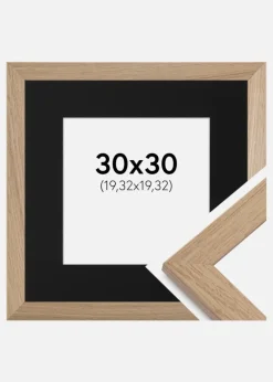 Ramme Trendline Eg 30x30 cm - Passepartout Sort 8x8 inches