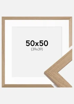 Ramme Trendline Eg 50x50 cm - Passepartout Hvid 40x40 cm