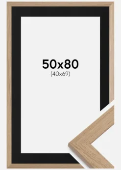 Ramme Trendline Eg 50x80 cm - Passepartout Sort 41x70 cm