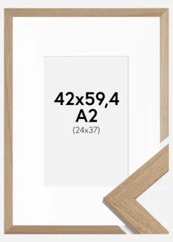 Ramme Trendline Eg 42x59,4 cm (A2) - Passepartout Hvid 25x38 cm