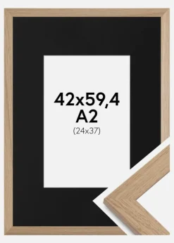 Ramme Trendline Eg 42x59,4 cm (A2) - Passepartout Sort 25x38 cm