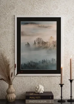 Ramme Trendline Hvid 40x80 cm - Passepartout Sort 25x70 cm