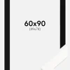 Ramme Trendline Hvid 60x90 cm - Passepartout Sort 50x75 cm