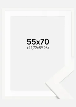 Ramme Trendline Hvid 55x70 cm - Passepartout Hvid 18x24 inches