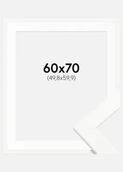 Ramme Trendline Hvid 60x70 cm - Passepartout Hvid 20x24 inches