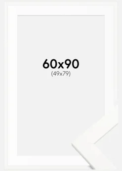 Ramme Trendline Hvid 60x90 cm - Passepartout Hvid 50x80 cm