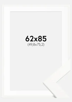 Ramme Trendline Hvid 62x85 cm - Passepartout Hvid 20x30 inches