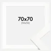 Ramme Trendline Hvid 70x70 cm - Passepartout Hvid 60x60 cm