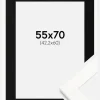 Ramme Trendline Hvid 55x70 cm - Passepartout Sort 43,2x61 cm (A2+)