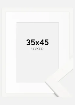 Ramme Trendline Hvid 35x45 cm - Passepartout Hvid 24x34 cm