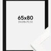 Ramme Trendline Hvid 65x80 cm - Passepartout Sort 22x28 inches