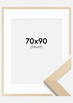 Ramme Trendline Natur 70x90 cm - Passepartout Hvid 55x70 cm