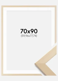 Ramme Trendline Natur 70x90 cm - Passepartout Hvid 24x31 inches