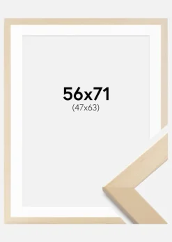 Ramme Trendline Natur 56x71 cm - Passepartout Hvid 48x64 cm