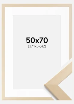Ramme Trendline Natur 50x70 cm - Passepartout Hvid 15x23 inches