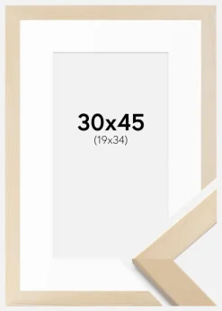 Ramme Trendline Natur 30x45 cm - Passepartout Hvid 20x35 cm