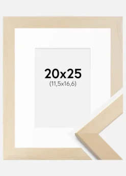 Ramme Trendline Natur 20x25 cm - Passepartout Hvid B6 125x176 mm