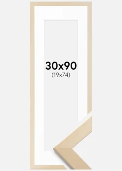 Ramme Trendline Natur 30x90 cm - Passepartout Hvid 20x75 cm