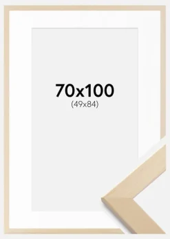 Ramme Trendline Natur 70x100 cm - Passepartout Hvid 50x85 cm