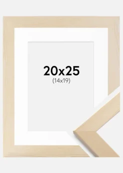 Ramme Trendline Natur 20x25 cm - Passepartout Hvid 15x20 cm