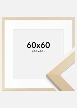 Ramme Trendline Natur 60x60 cm - Passepartout Hvid 45x45 cm