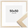 Ramme Trendline Natur 50x50 cm - Passepartout Hvid 35x35 cm