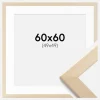 Ramme Trendline Natur 60x60 cm - Passepartout Hvid 50x50 cm