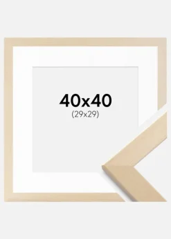 Ramme Trendline Natur 40x40 cm - Passepartout Hvid 30x30 cm