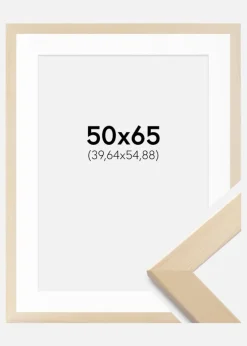 Ramme Trendline Natur 50x65 cm - Passepartout Hvid 16x22 inches