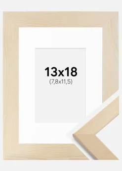 Ramme Trendline Natur 13x18 cm - Passepartout Hvid 9x13 cm