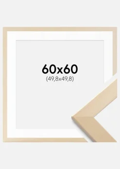 Ramme Trendline Natur 60x60 cm - Passepartout Hvid 20x20 inches