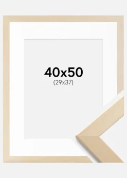 Ramme Trendline Natur 40x50 cm - Passepartout Hvid 30x38 cm