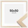 Ramme Trendline Natur 50x50 cm - Passepartout Hvid 40x40 cm