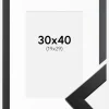 Ramme Trendline Sort 30x40 cm - Passepartout Hvid 20x30 cm