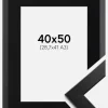 Ramme Trendline Sort 40x50 cm - Passepartout Sort 29,7x42 cm (A3)