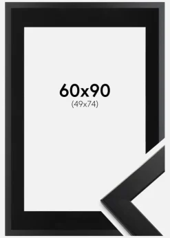 Ramme Trendline Sort 60x90 cm - Passepartout Sort 50x75 cm