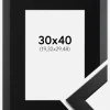 Ramme Trendline Sort 30x40 cm - Passepartout Sort 8x12 inches