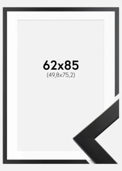 Ramme Trendline Sort 62x85 cm - Passepartout Hvid 20x30 inches