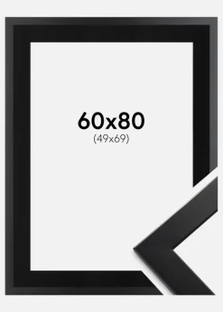 Ramme Trendline Sort 60x80 cm - Passepartout Sort 50x70 cm