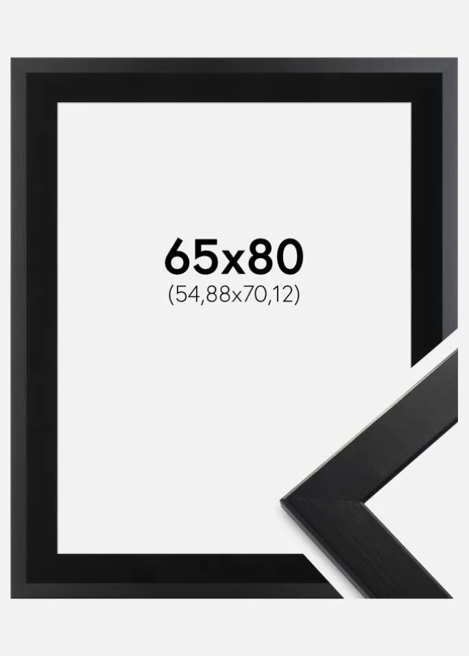 Ramme Trendline Sort 65x80 cm - Passepartout Sort 22x28 inches