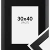 Ramme Trendline Sort 30x40 cm - Passepartout Sort 20x28 cm