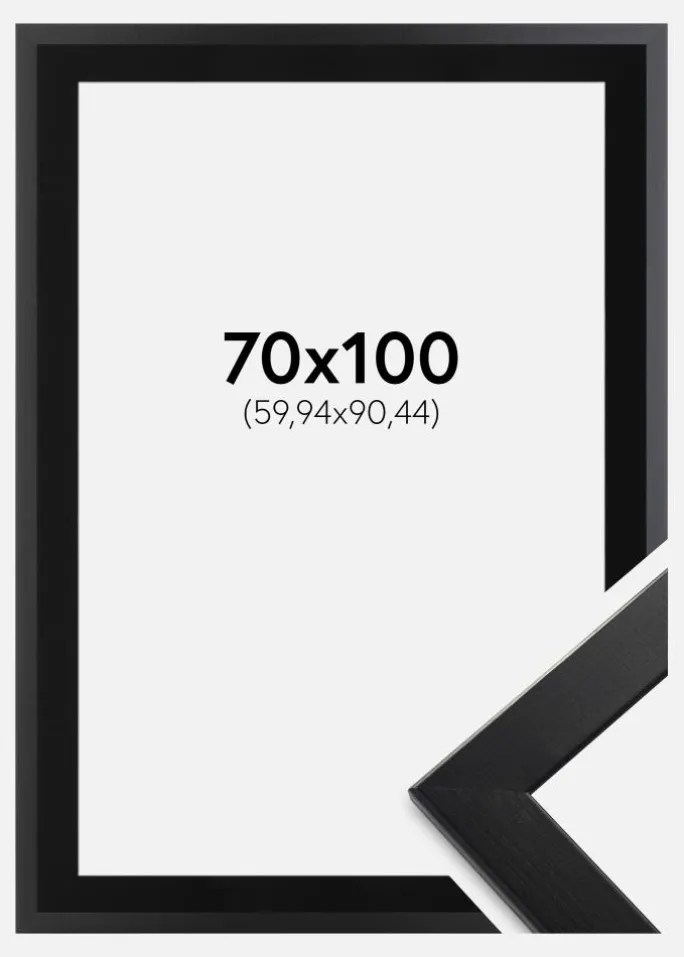Ramme Trendline Sort 70x100 cm - Passepartout Sort 24x36 inches