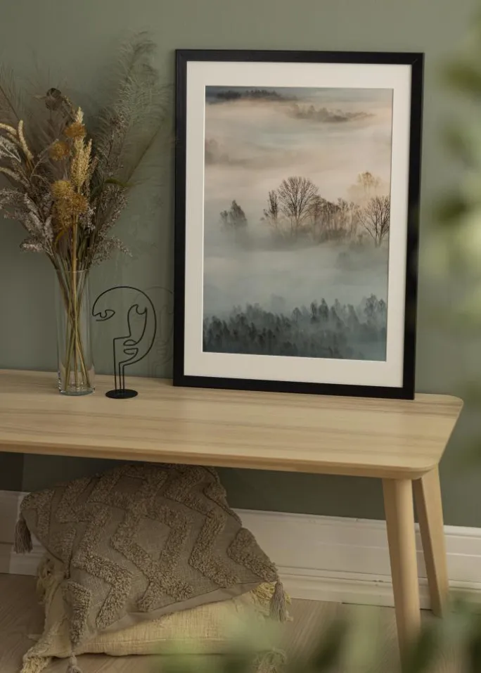 Ramme Trendline Sort 70x100 cm - Passepartout Hvid 60x90 cm