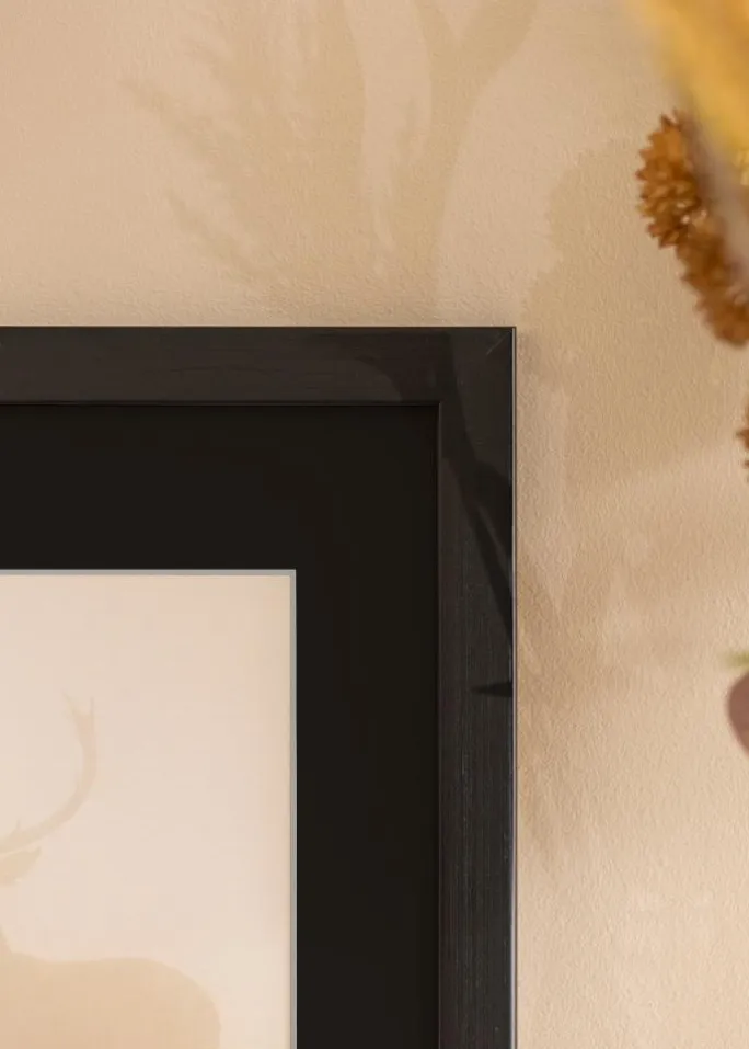 Ramme Trendline Sort 70x70 cm - Passepartout Sort 60x60 cm